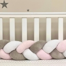 Protectie laterala patut bebe grafit-roz (5)